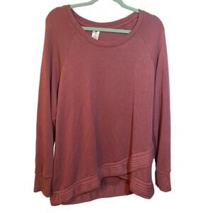 Active Life mauve crossed assymetrical hem loungewear activewear top size XXL